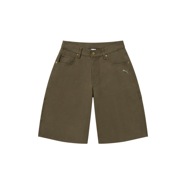 PUMA KANJI BEP TWILL PAINTER SHORTS OLIVE