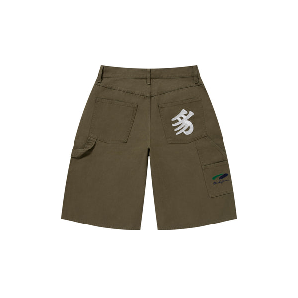 PUMA KANJI BEP TWILL PAINTER SHORTS OLIVE