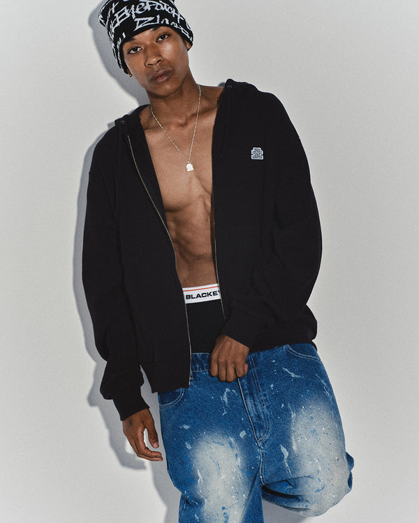 Small OG Thermal Zip Hoodie, Black