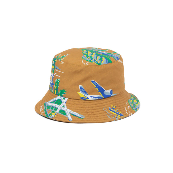 SOUVENIR ALOHA BUCKET HAT, Khaki
