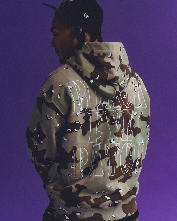 STENCIL LOGO EMBROIDERED ZIP HOODIE BLACK