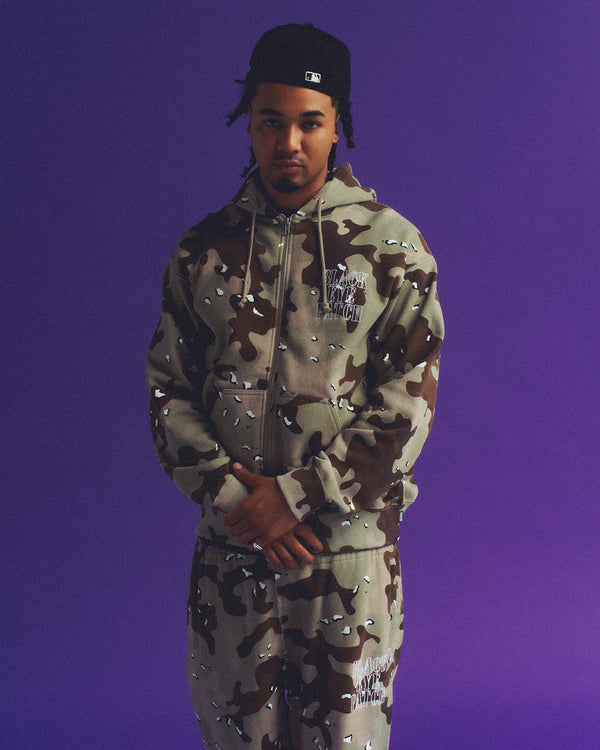 Stencil Logo Embroidered Sweat Pants, Black