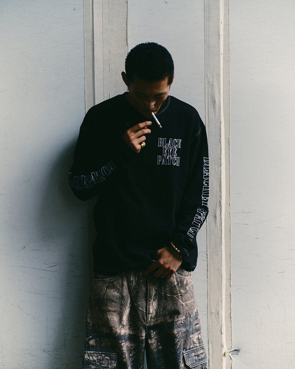 STENCIL LOGO HENLEY NECK L/S TEE MULTI