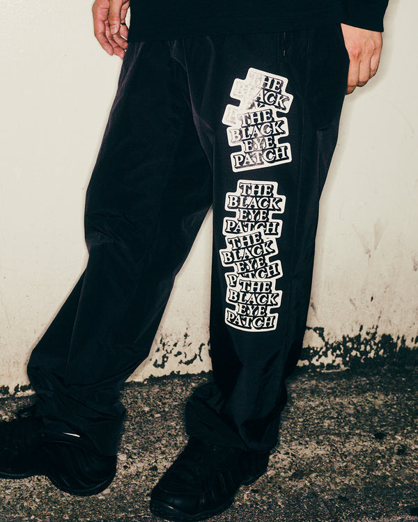 STICKER SLAPPED RIPSTOP EASY PANTS BLACK