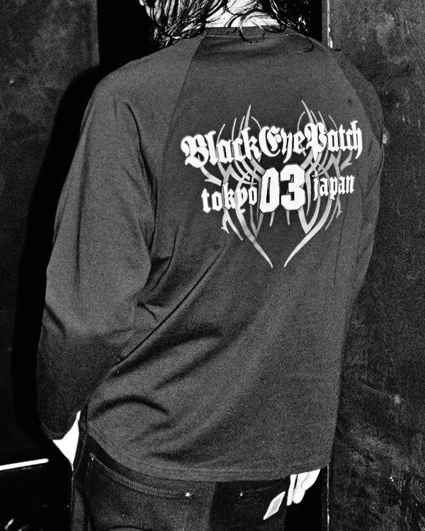 TRIBAL 03 RAGLAN L/S TEE BLACK