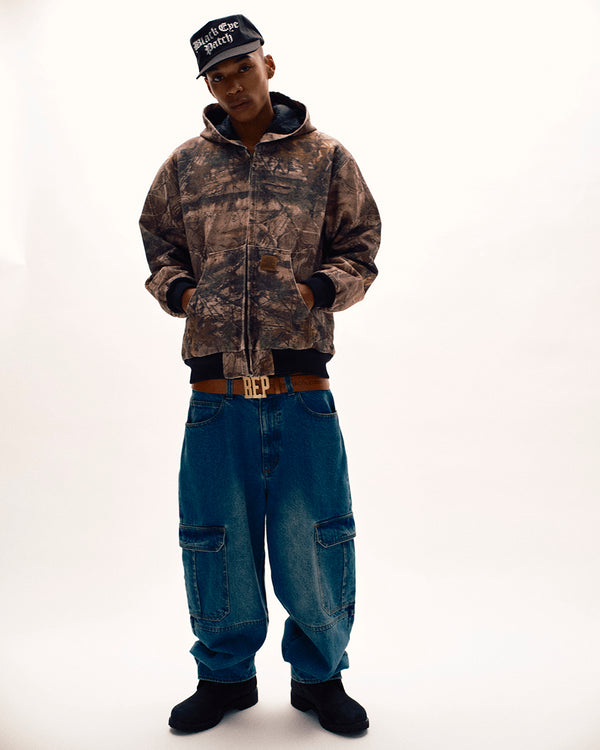 WASHED HOODED DUCK JACKET BLACK