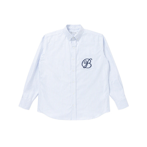 B EMBLEM OXFORD SHIRT STRIPE