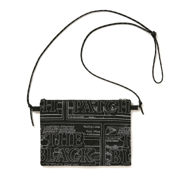 LABEL LEATHER SACOCHE BAG BLACK