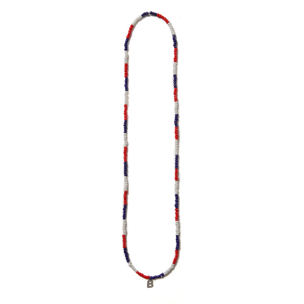 B Emblem Beaded Necklaces (10K/WG) Purple/Red