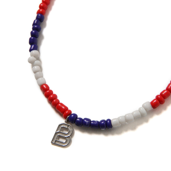 B Emblem Beaded Necklaces (10K/WG) Purple/Red