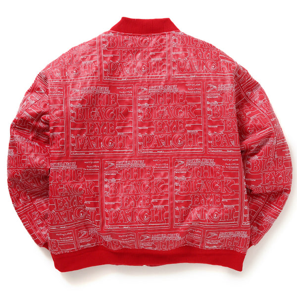 LABEL FAKE LEATHER JACKET RED