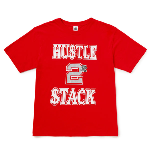 HUSTLE 2 STACK TEE RED