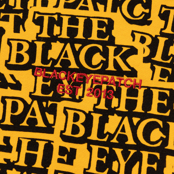 Sticker-Covered Crew Sweatshirt, Yellow