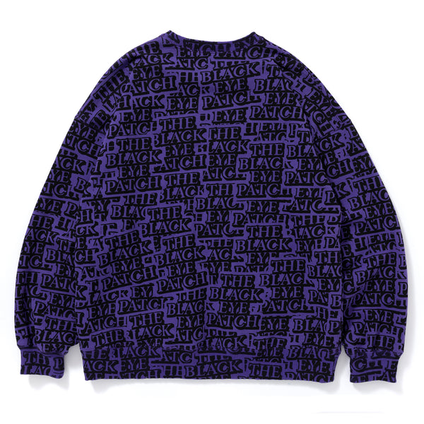 Purple Crew Sweatshirt Covered in Stickers
