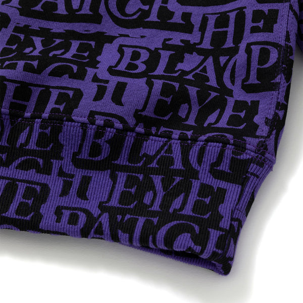 Purple Crew Sweatshirt Covered in Stickers