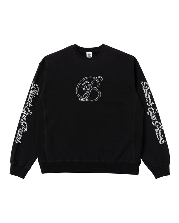 B Emblem Crew Sweatshirt, Black