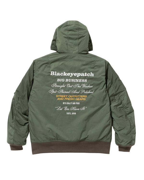 BIG BUSINESS HOODED BOMBER JACKET OLIVE