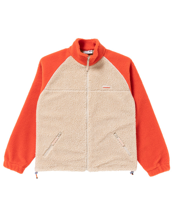 BEEZ-EYE-P RAGLAN FLEECE JACKET BEIGE / RED