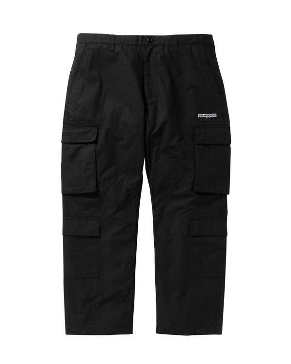 Black Ripstop Denim Cargo Pants