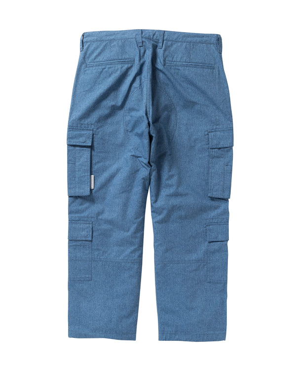 RIPSTOP DENIM CARGO PANTS BLUE