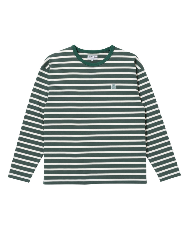 OG LABEL BORDERED L/S TEE GREEN / WHITE