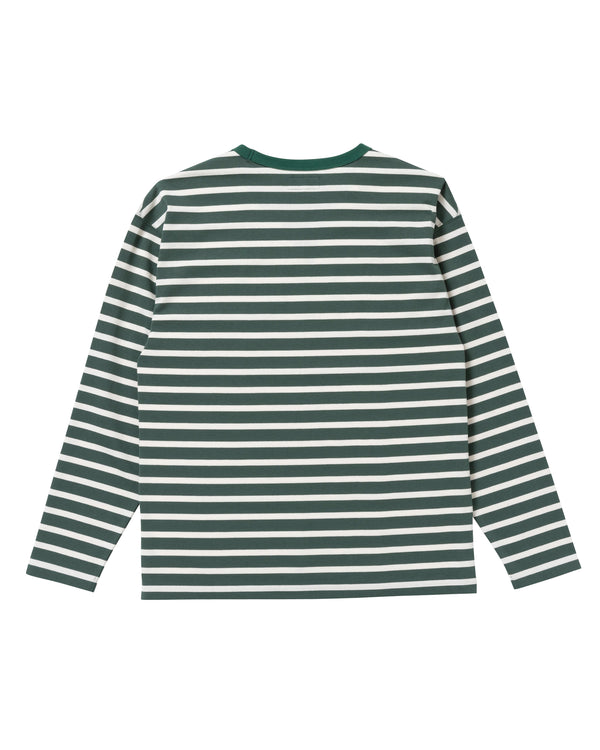 OG LABEL BORDERED L/S TEE GREEN / WHITE