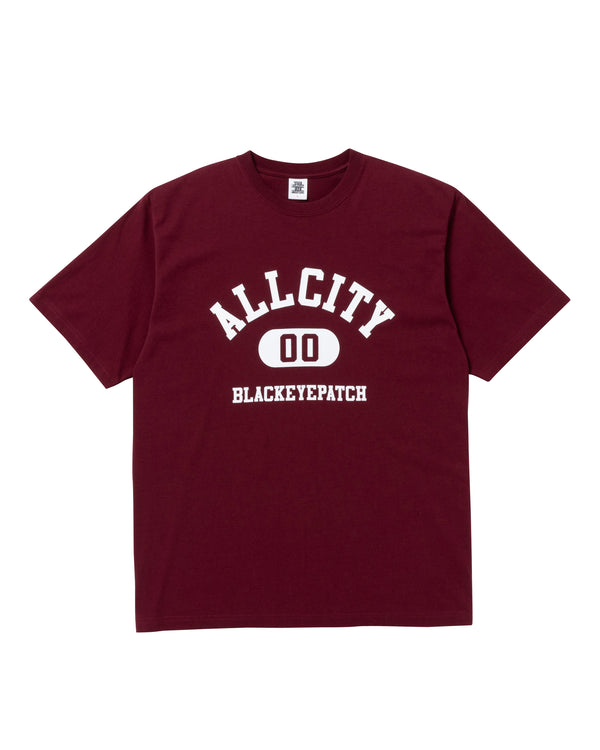 ALL CITY COLLEGE TEE BURGUNDY