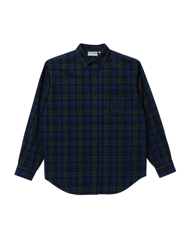 B EMBLEM FLANNEL SHIRT BLACKWATCH