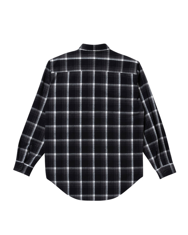 B Emblem Flannel Shirt, Dark Charcoal