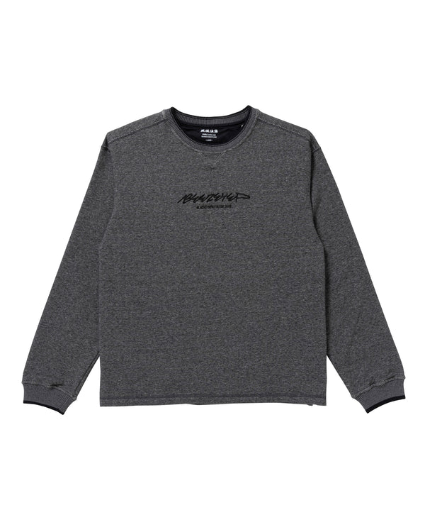 BEEZ-EYE-P SCRIPT LOGO LIGHT-WEIGHT CREW SWEAT BLACK