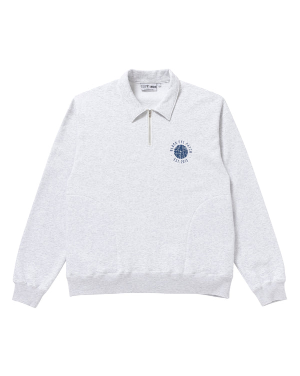 KAMON HALF ZIP CREW SWEAT ASH