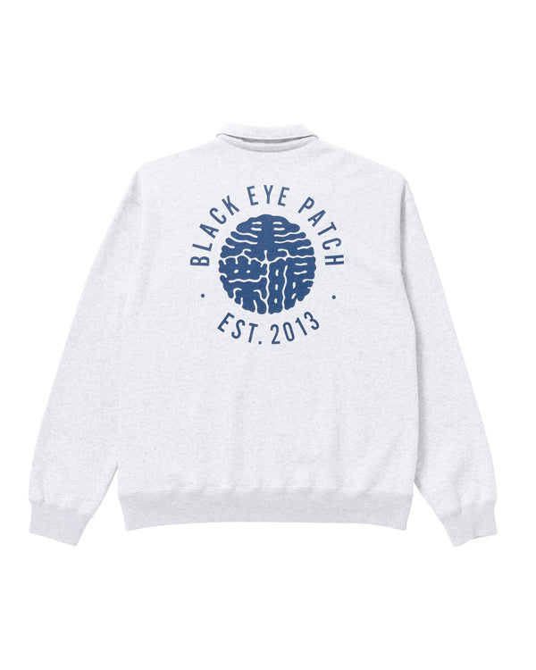 KAMON HALF ZIP CREW SWEAT ASH