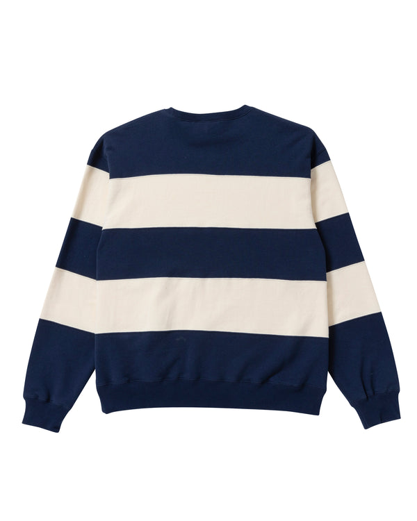ROYAL SCRIPT BORDERED CREW SWEAT NAVY / OFF WHITE