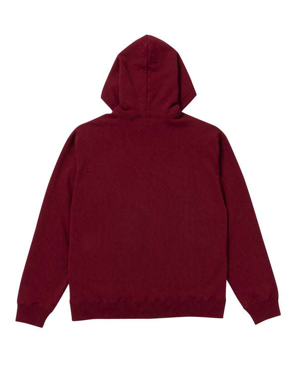 HANDLE WITH CARE ZIP HOODIE BURGUNDY