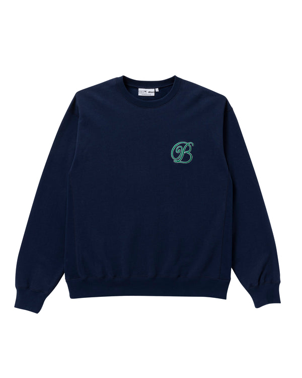 B Emblem Crew Sweat, Navy
