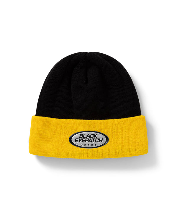 BEP Jeans Beanie, Black/Yellow
