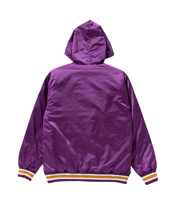 NYLON HOODED STADIUM JACKET PURPLE