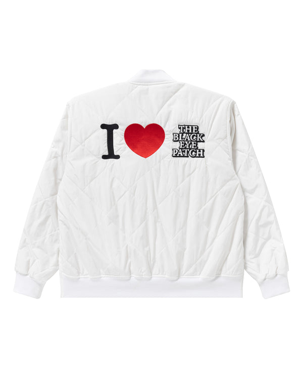 I LOVE BEP QUILTING JACKET WHITE