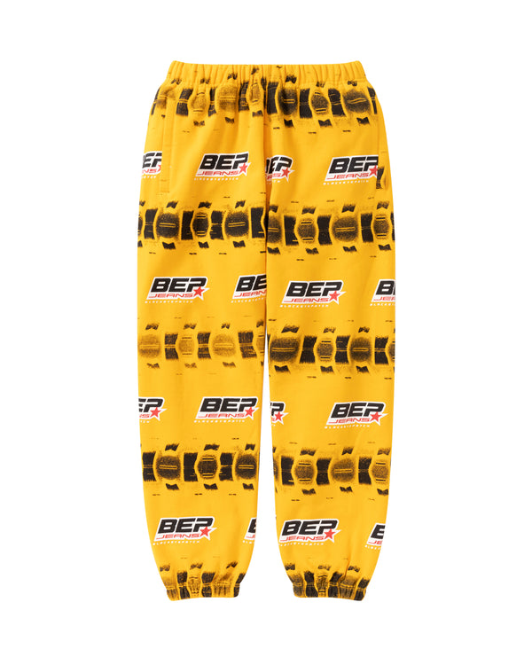 BEP Jeans Tire Bordered Sweat Pants, Yellow