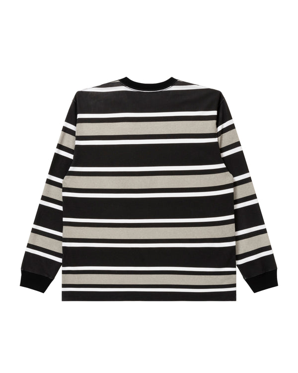 Size Label Border Long Sleeve T-Shirt, Black