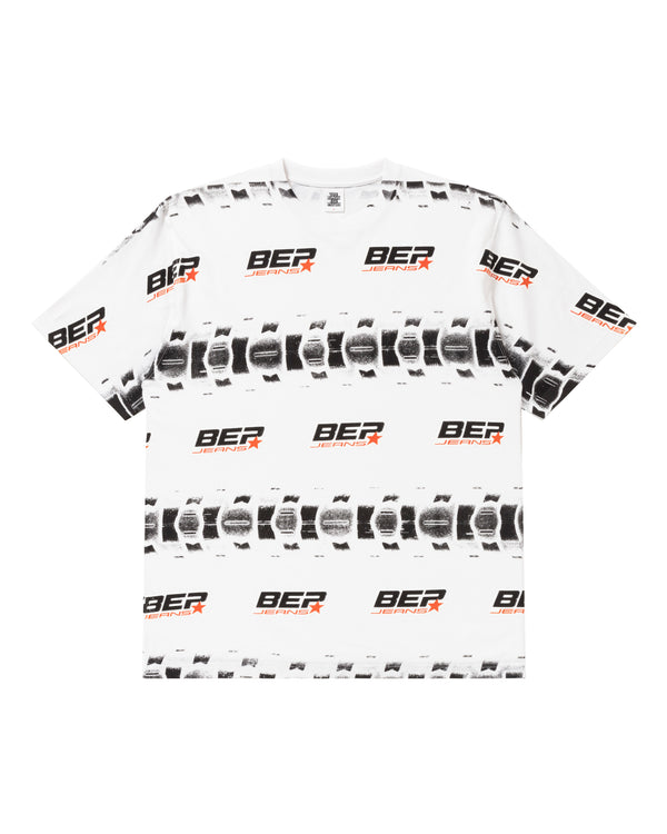 BEP JEAMS TIRE BORDERED TEE WHITE