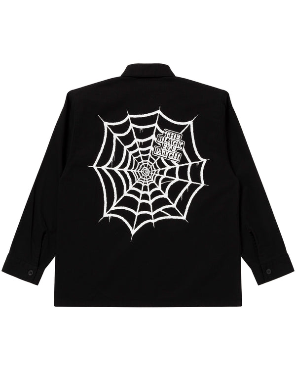 Spider Web Military Shirt, Black