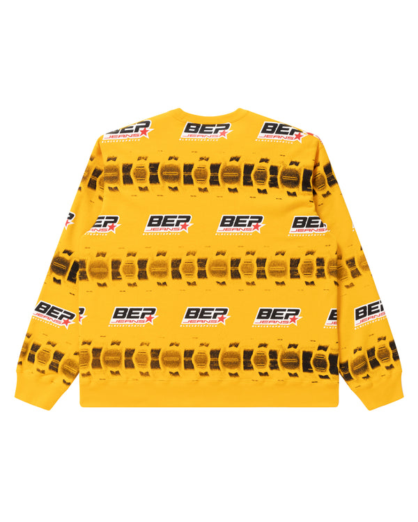 BEP JEANS TIRE BORDERED CREWSWEAT YELLOW