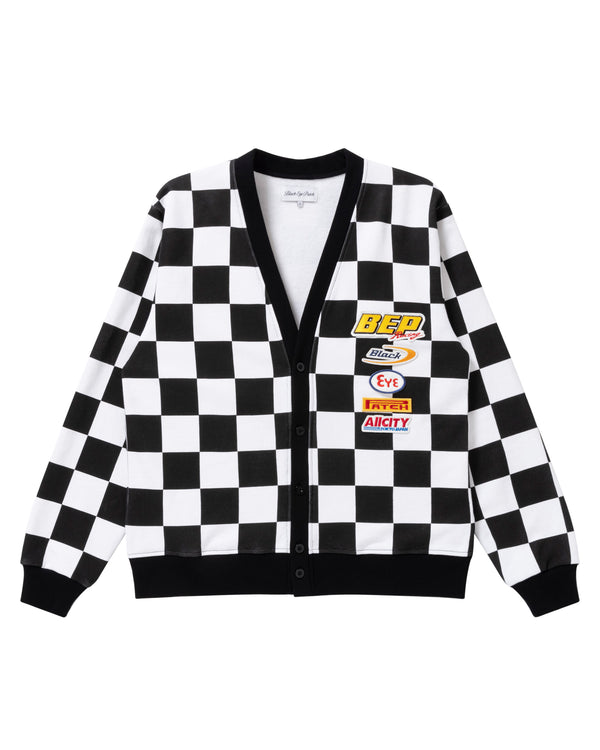 CHECKERED RACING SWEAT CARDIGAN MULTI