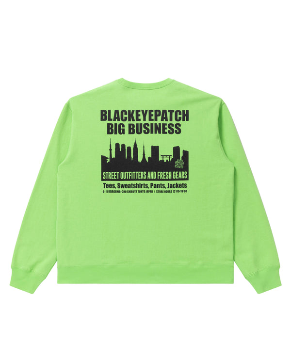 Big Business OG Label Crew Sweat Safety Green