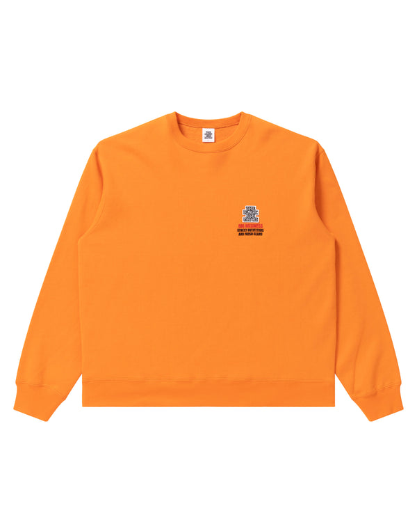 BIG BUSINESS OG LABEL CREW SWEAT SAFETY ORANGE