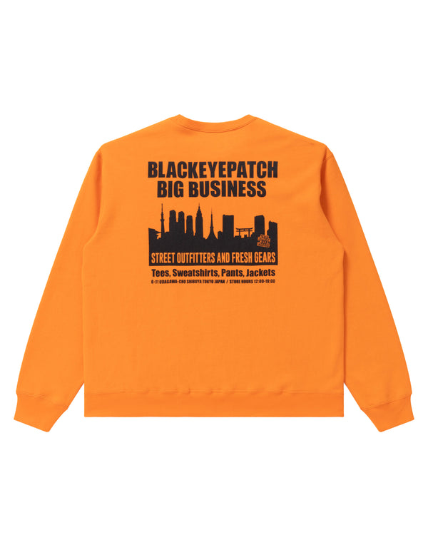 BIG BUSINESS OG LABEL CREW SWEAT SAFETY ORANGE