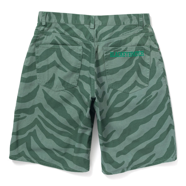 ZEBRA STRIPED SHORTS GREEN