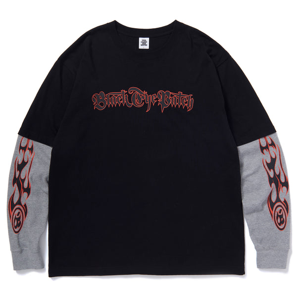 Layered Long Sleeve T-Shirt, Black