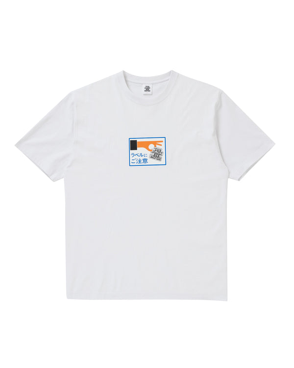 LABEL CAUTION TEE WHITE